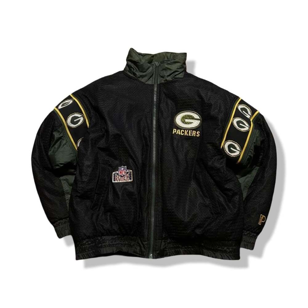Vintage 90s NFL Green Bay Packers Pro Player Reversible Puffer Jacket